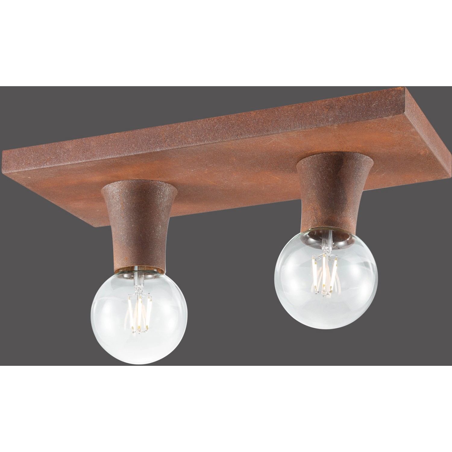 Just Light. Stropní svítidlo Turn Me, 2xE27, rezavá, 40 x 20 x 11 cm