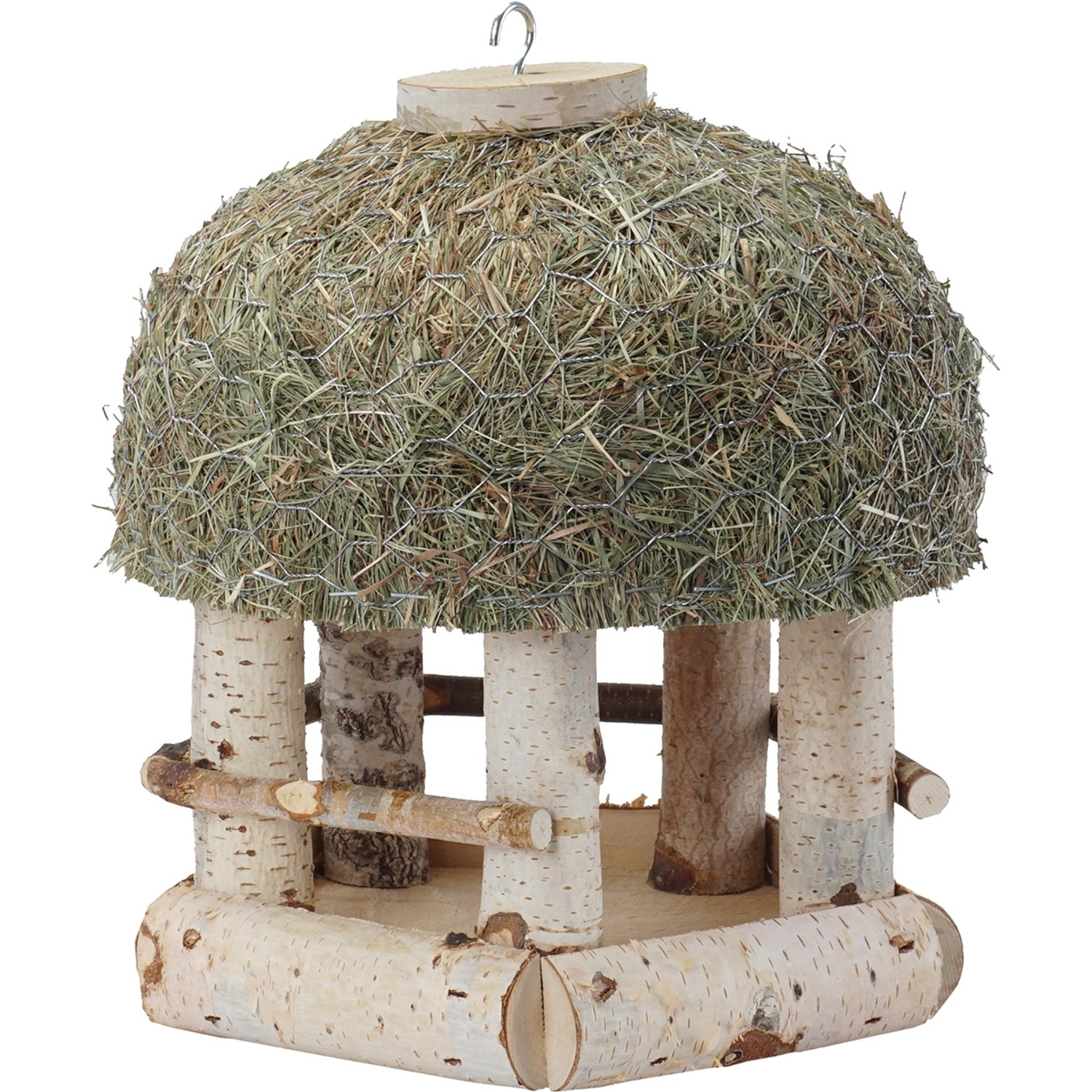 Krmítko se stříškou ze sena 29 cm x 28,5 cm x 30 cm