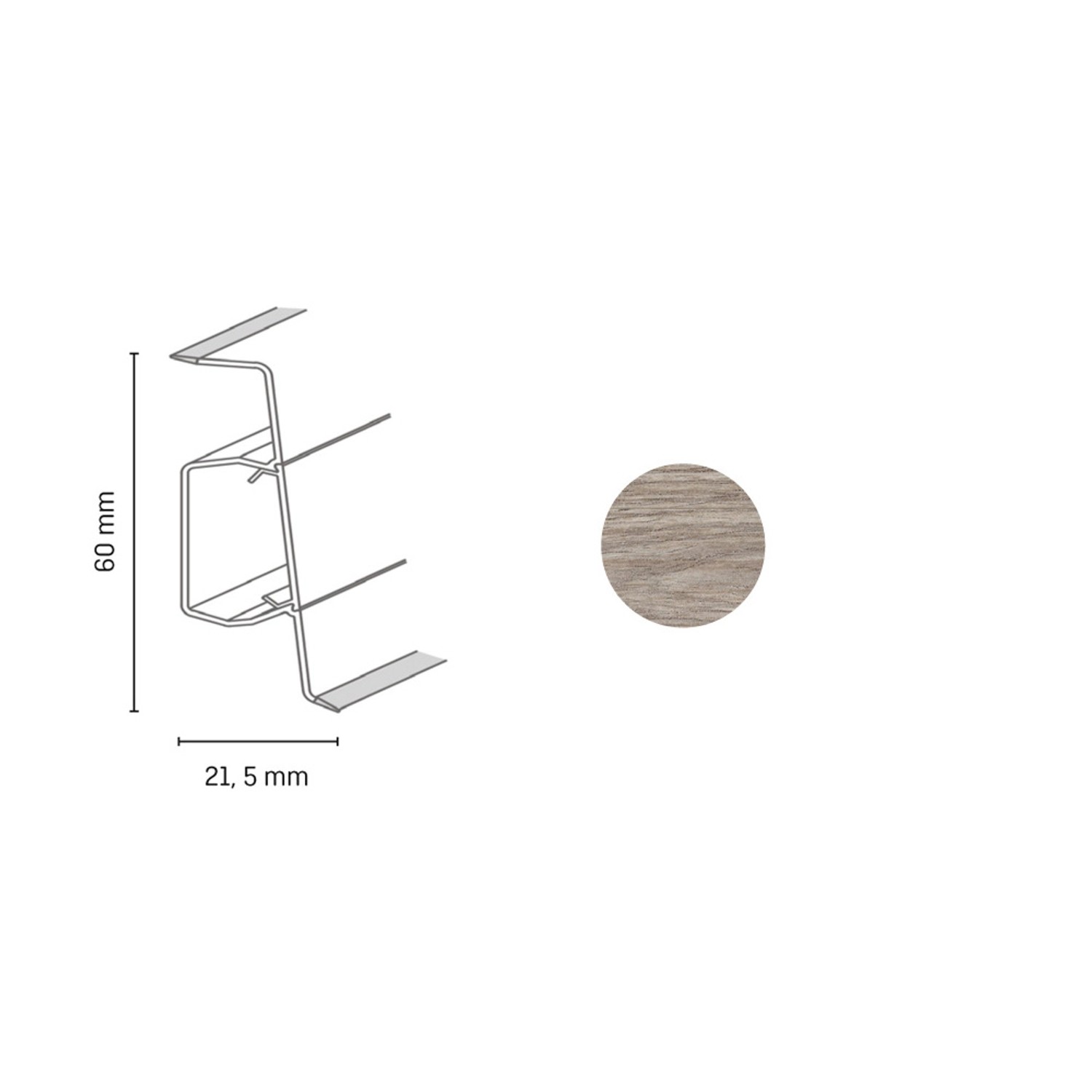 Döllken Profiles Lišta Q SLK 60 3043 60 x 21,5 x 2500 mm