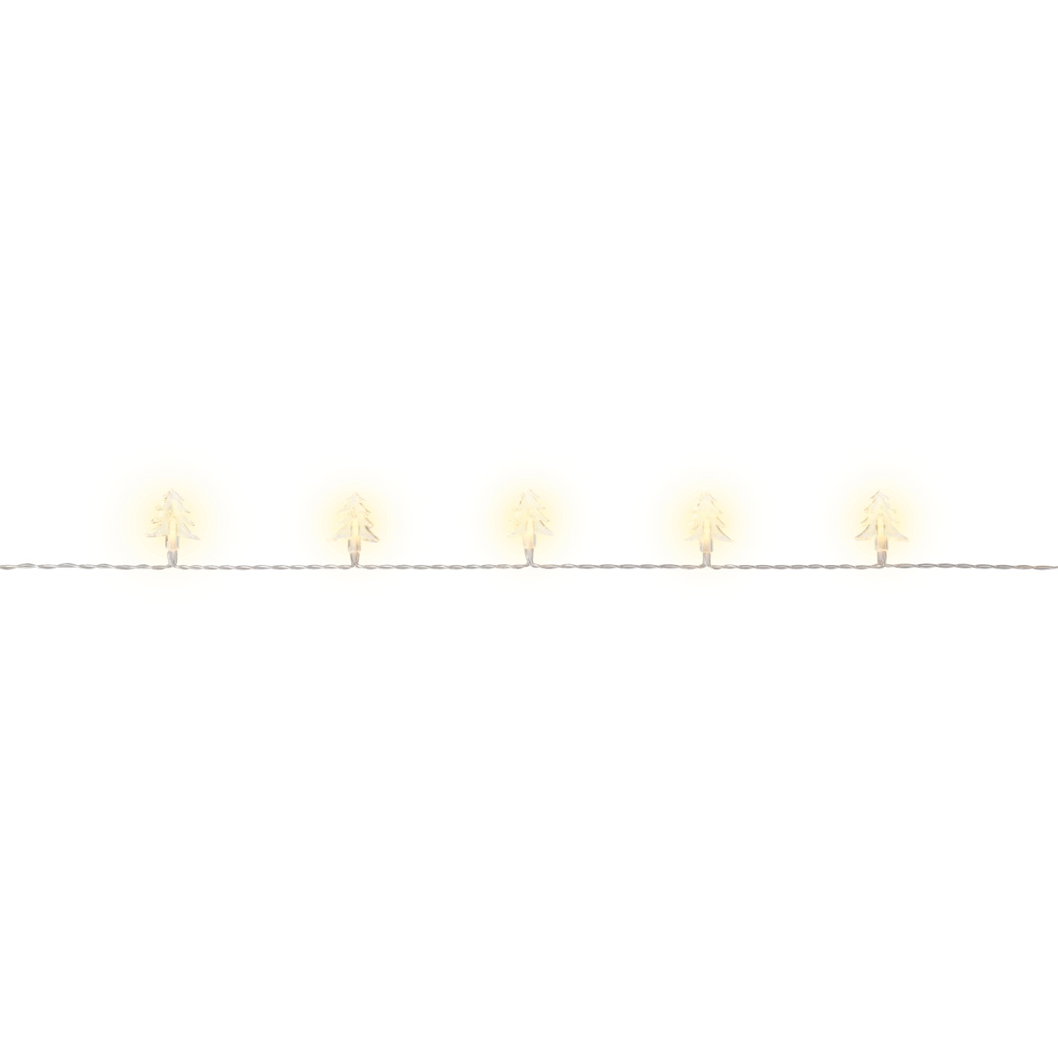 Světelný řetěz - stromky, 20 LED teplá bílá, čirý kabel, 1,9 m
