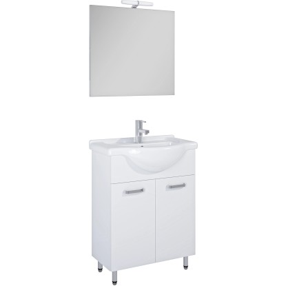 Maximus Sada koupelnového nábytku Eve - skříňka, umyvadlo, zrcadlo s LED, 60 cm