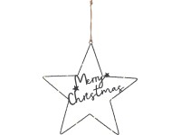 LED závěsná dekorace hvězda Merry Christmas, 16 LED, černá, pr. 36 cm