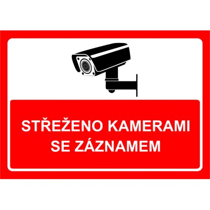 Tabulka Střeženo kamerami 297 mm x 210 mm