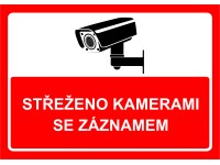 Tabulka Střeženo kamerami 297 mm x 210 mm