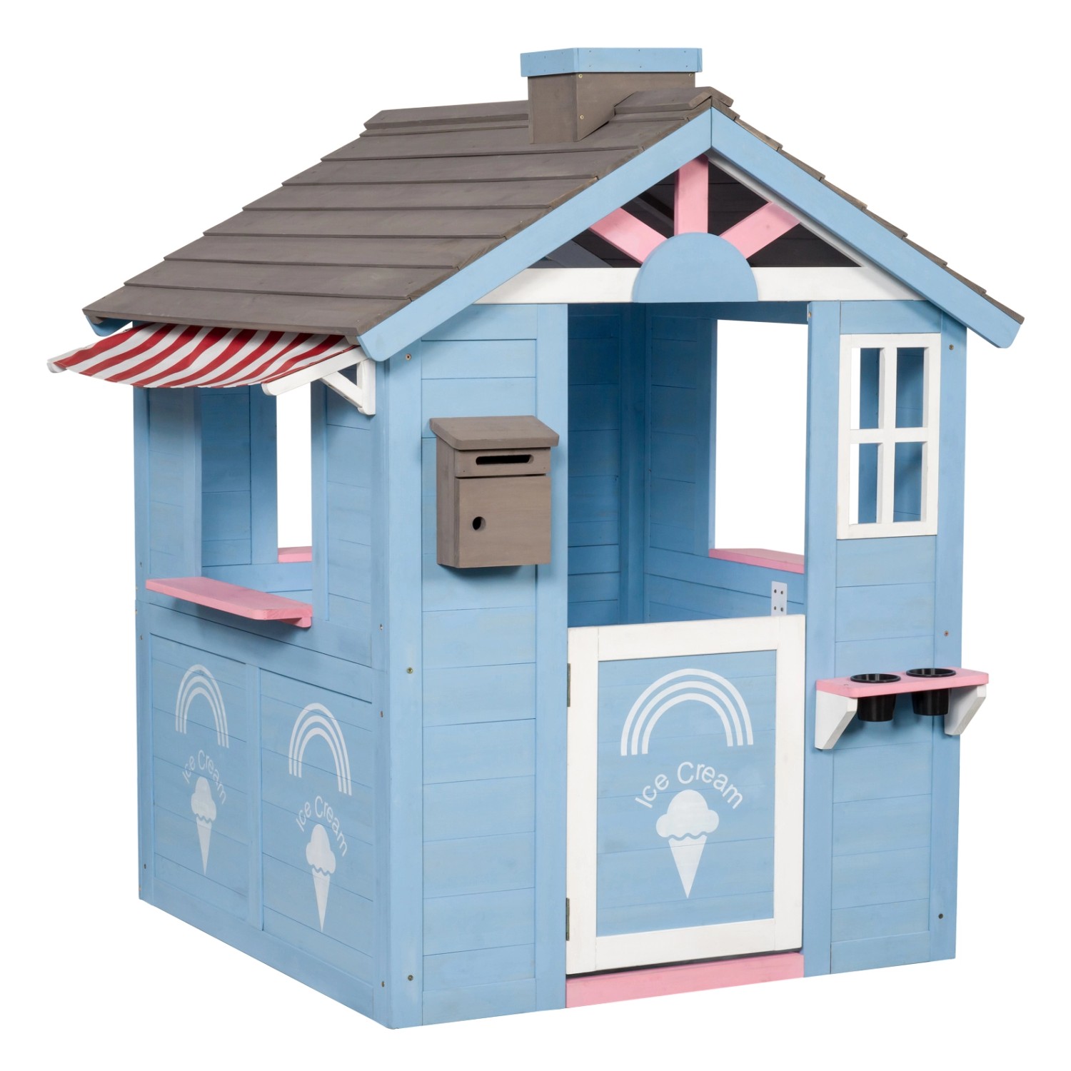 Swing King Dětský domeček na hraní Icecream, růžová/modrá, 136 x 120 x 108 cm