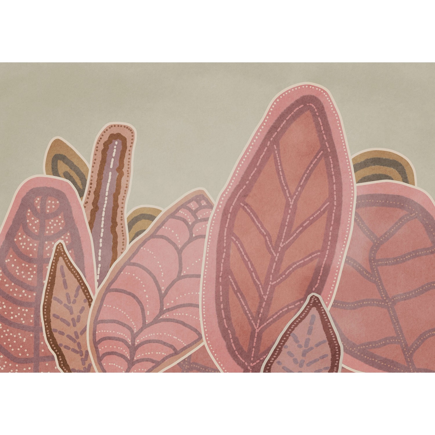 Komar Vliesová fototapeta Papunya Leafs 350 x 250 cm