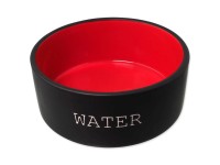 Dog Fantasy Keramická miska pro psy WATER černo-červená pr. 13 x 5 cm, 400 ml