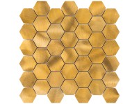 Euro Stone Kovová mozaika Gold Hexagon 30 x 30 cm