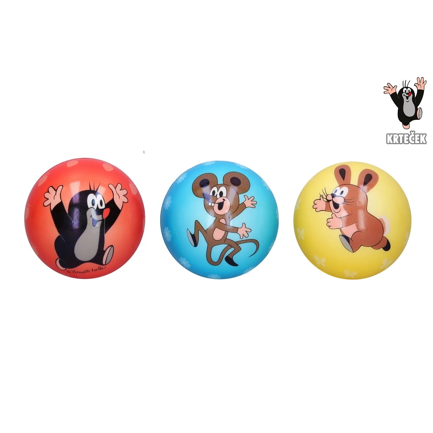 Wiky Míček s motivem Krtečka, různé druhy, 1 ks, pr. 10 cm