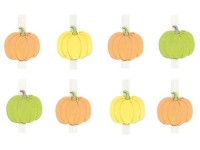 Anděl Přerov Dýně kulaté dřevěné na kolíčku, 8 ks, 3,5 cm Anděl Přerov Dýně kulaté dřevěné na kolíčku, 8 ks, 3,5 cm
