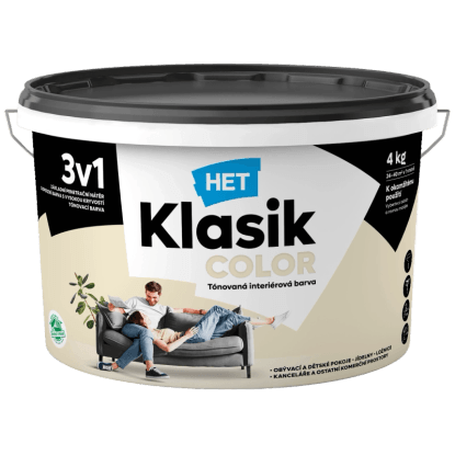 HET Klasik COLOR Tónovaná interiérová barva KC 0017 bílá smetanová, 4 kg