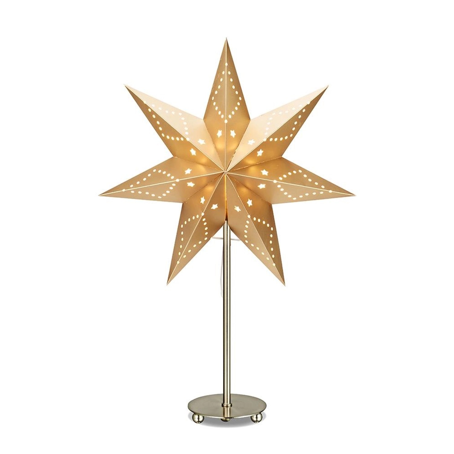 Markslöjd LED stojací hvězda SATURNUS zlatá E14, max. 25 W, 49 x 17 x 35 cm