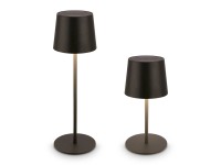 Brilo Dobíjecí LED stolní lampa Bota, 2,6W, 120lm, IP44, černá, pr. 11 x 33 cm