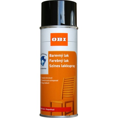 OBI Lak ve spreji vysoce lesklý RAL 9005 černá 400 ml