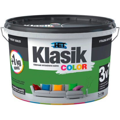 HET Klasik COLOR Tónovaná interiérová barva KC 0573 zelená olivová, 7 + 1 kg