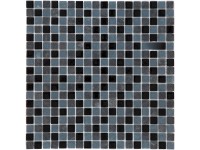 Euro Stone Kombinovaná mozaika Marmor Schwarz Glasmix Schwarz Grau 30 x 30 cm