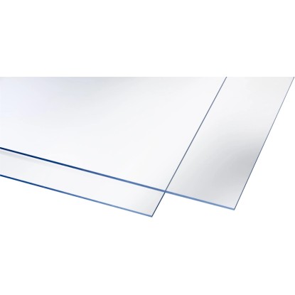 Průhledná polystyrenová deska, 5 mm silná, hladký povrch, 1000x500 mm.