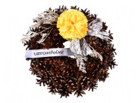 Věneček šiškový hřbitovní lakovaný, pr. 17 cm