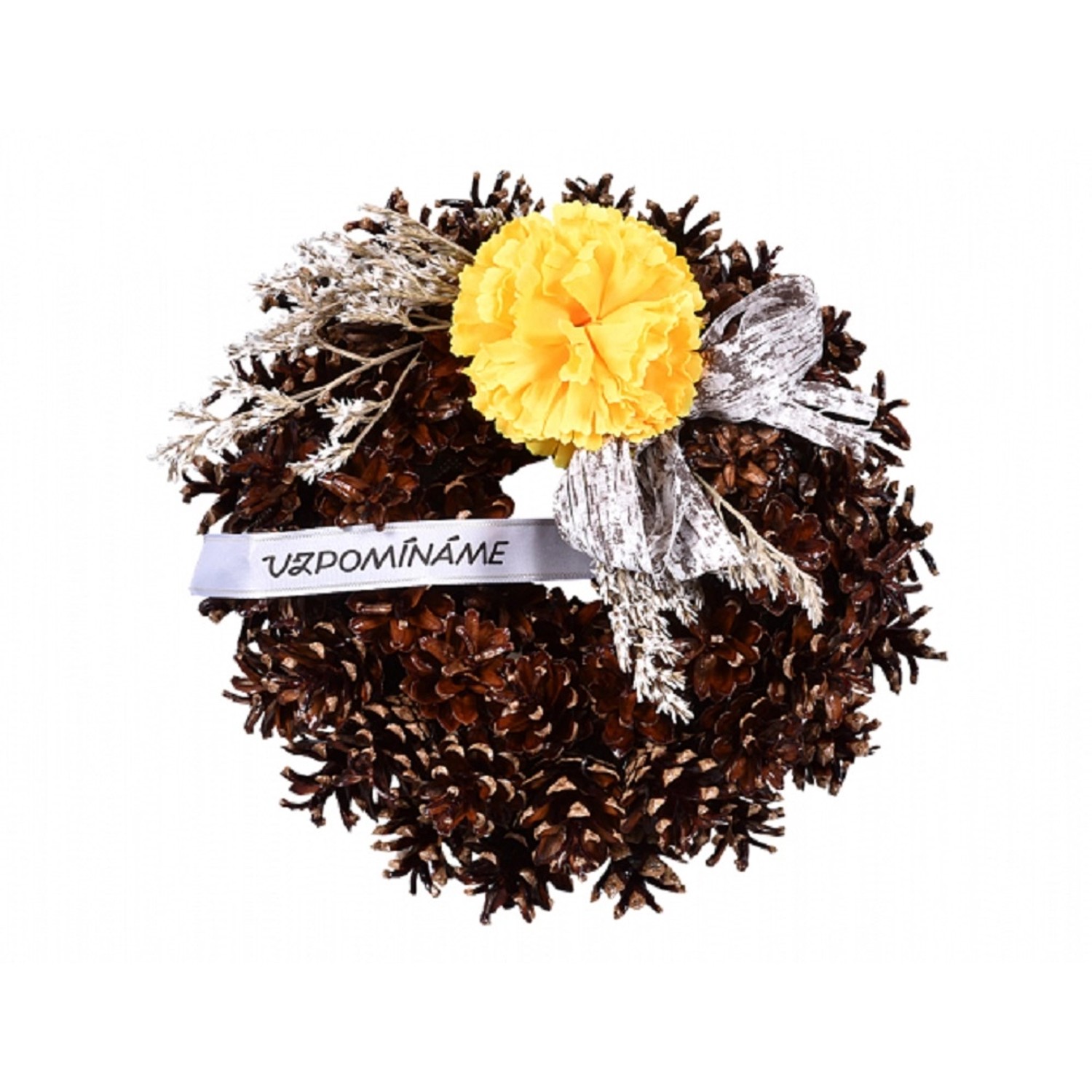 Věneček šiškový hřbitovní lakovaný, pr. 17 cm