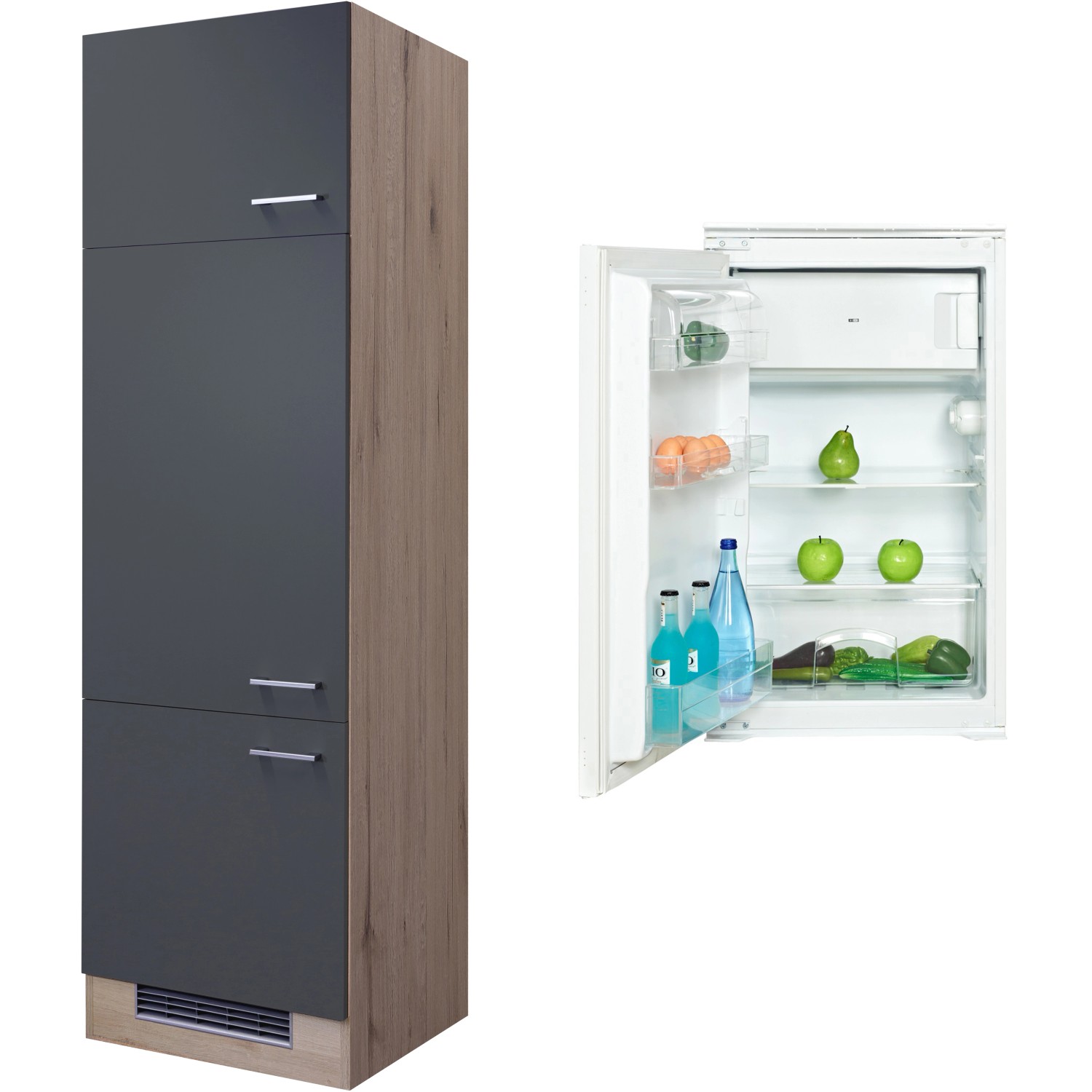 Flex-Well Kuchyňská skříňka Morena vč.lednice H-Tech WR2200 60 x 200 x 57,1 cm