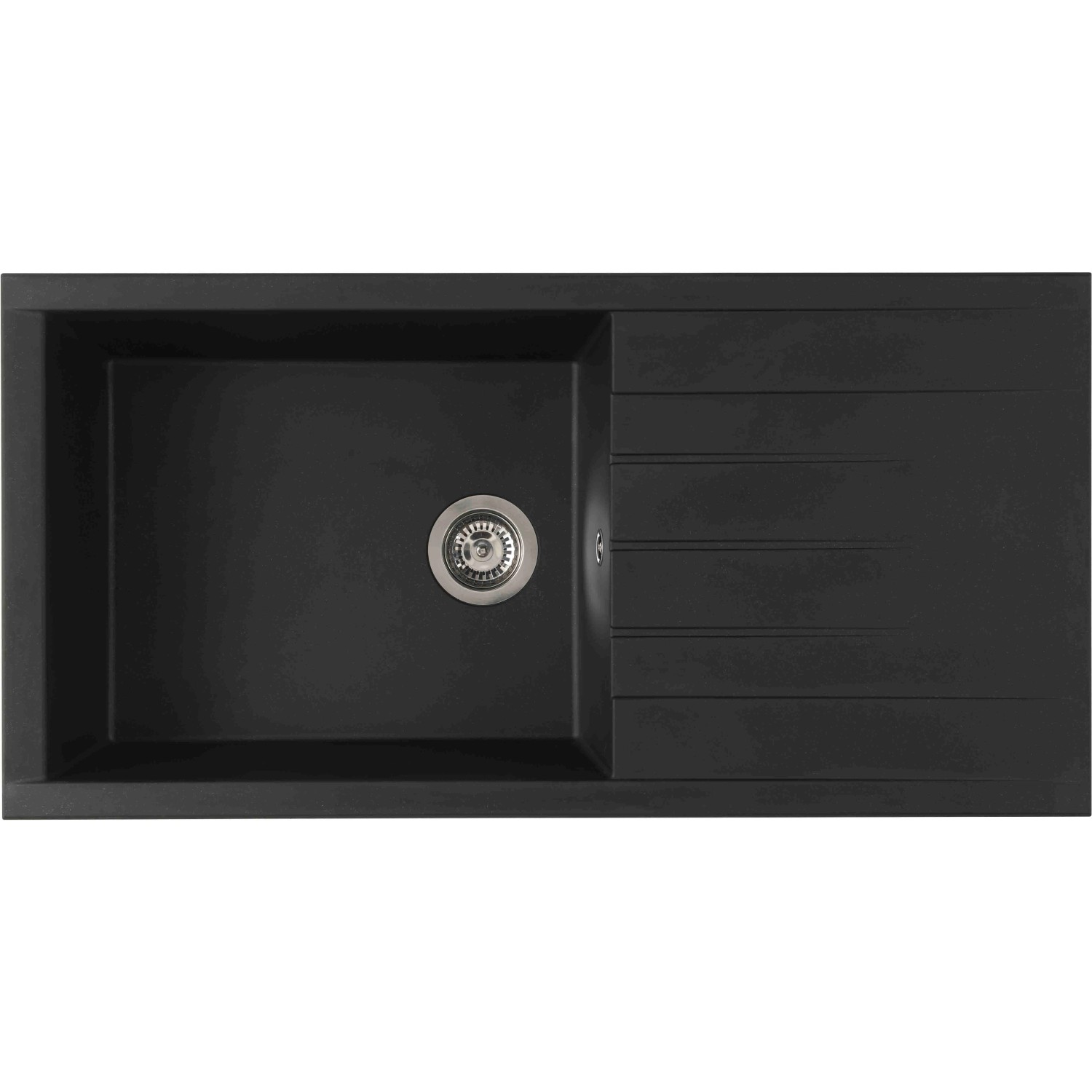 Respekta Kuchyňský dřez Mineralite Houston černý 100 x 50 cm