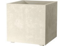 Deroma Květináč Millennium Cubo perlově bílý 25 x 25 x 25 cm