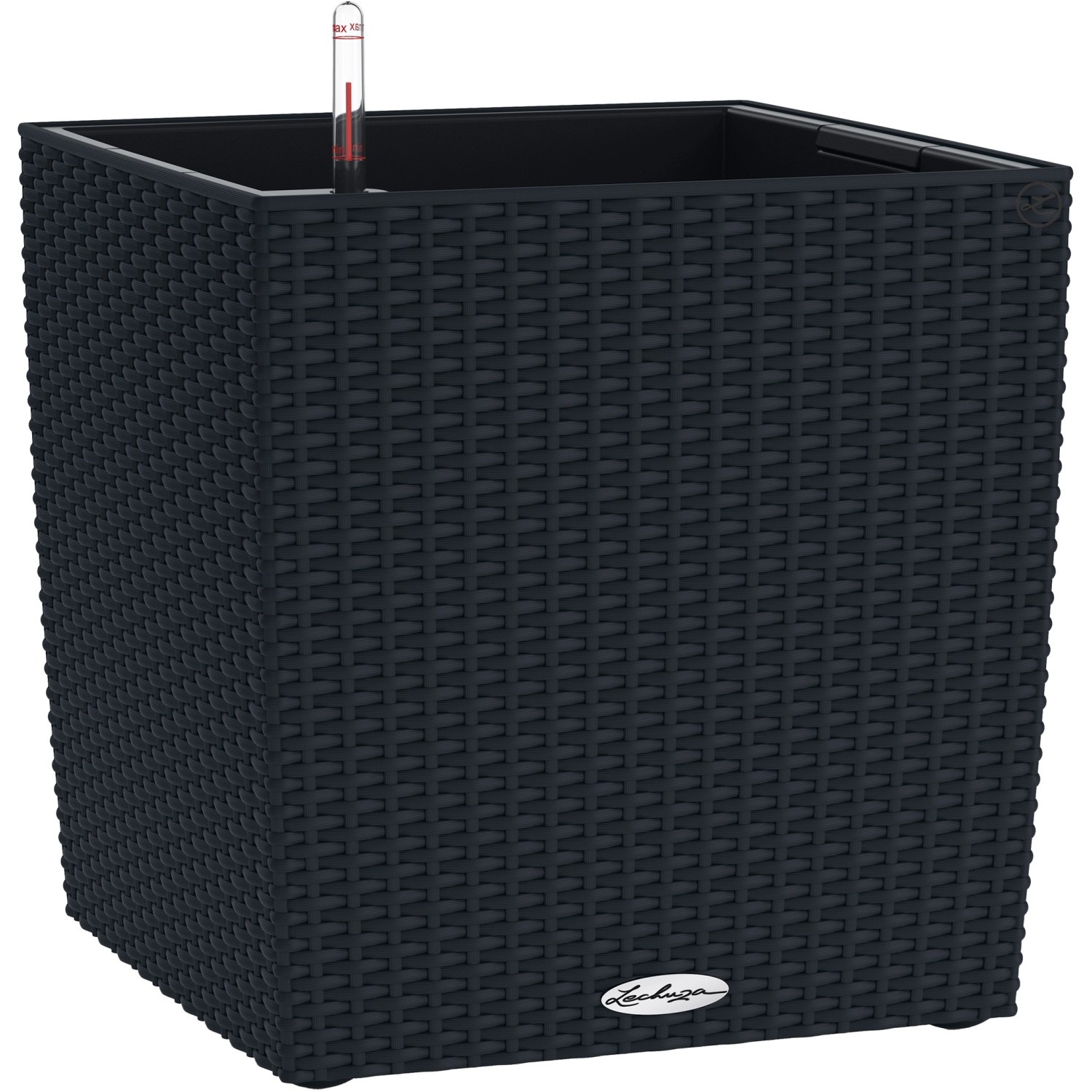 Lechuza Květináč Cube Cottage 40 černý, 400 x 390 x 390 mm