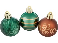 Sada vánočních koulí, hnědá/zelená, pr. 4 cm, 7dílná Sada vánočních koulí, hnědá/zelená, pr. 4 cm, 7dílná