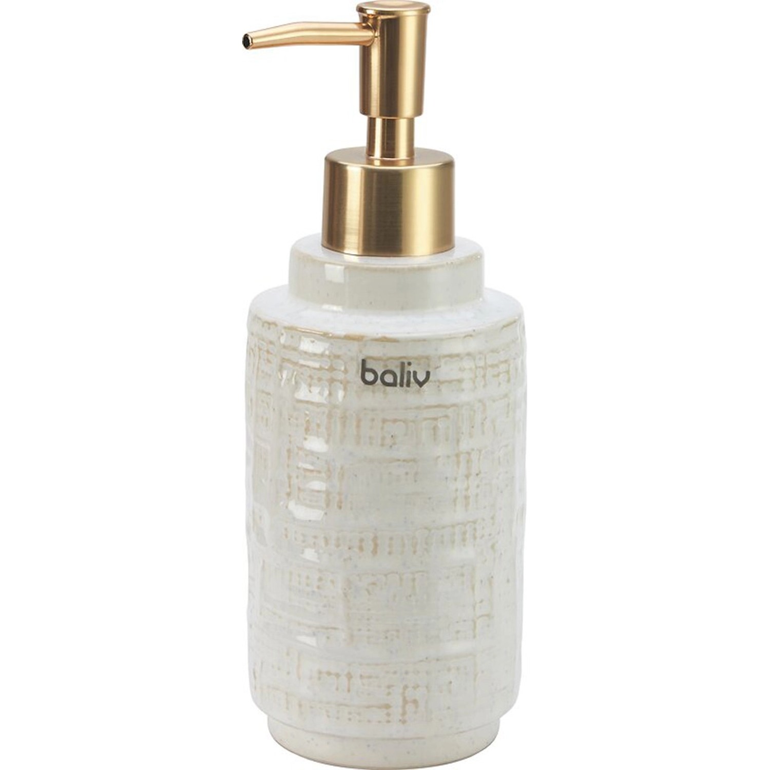 baliv Dávkovač mýdla Cosy Wave, béžový zlatý, keramika, 7 x 19 cm