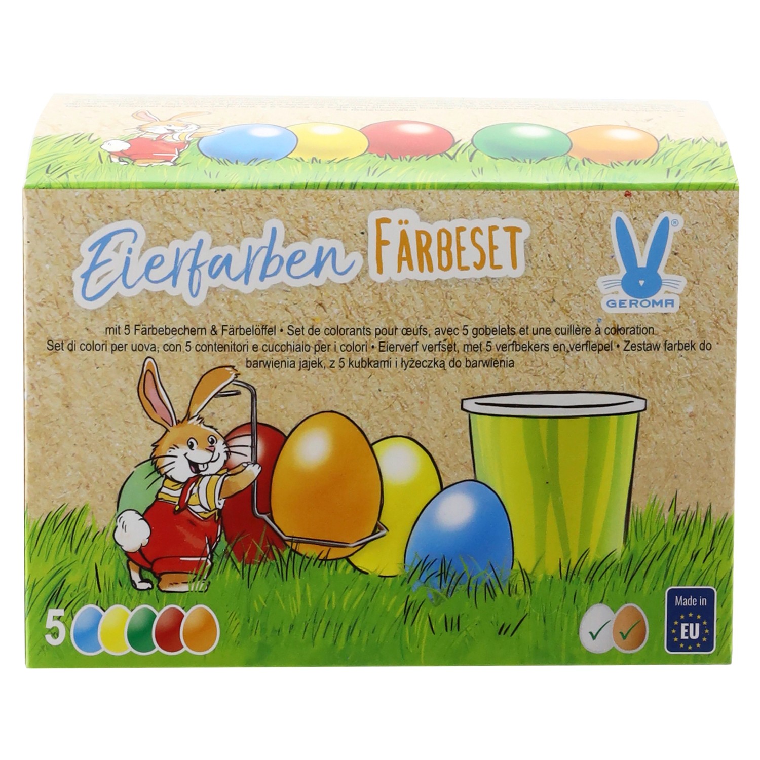 Velikonoční barvy na vajíčka, sada, 5 barev