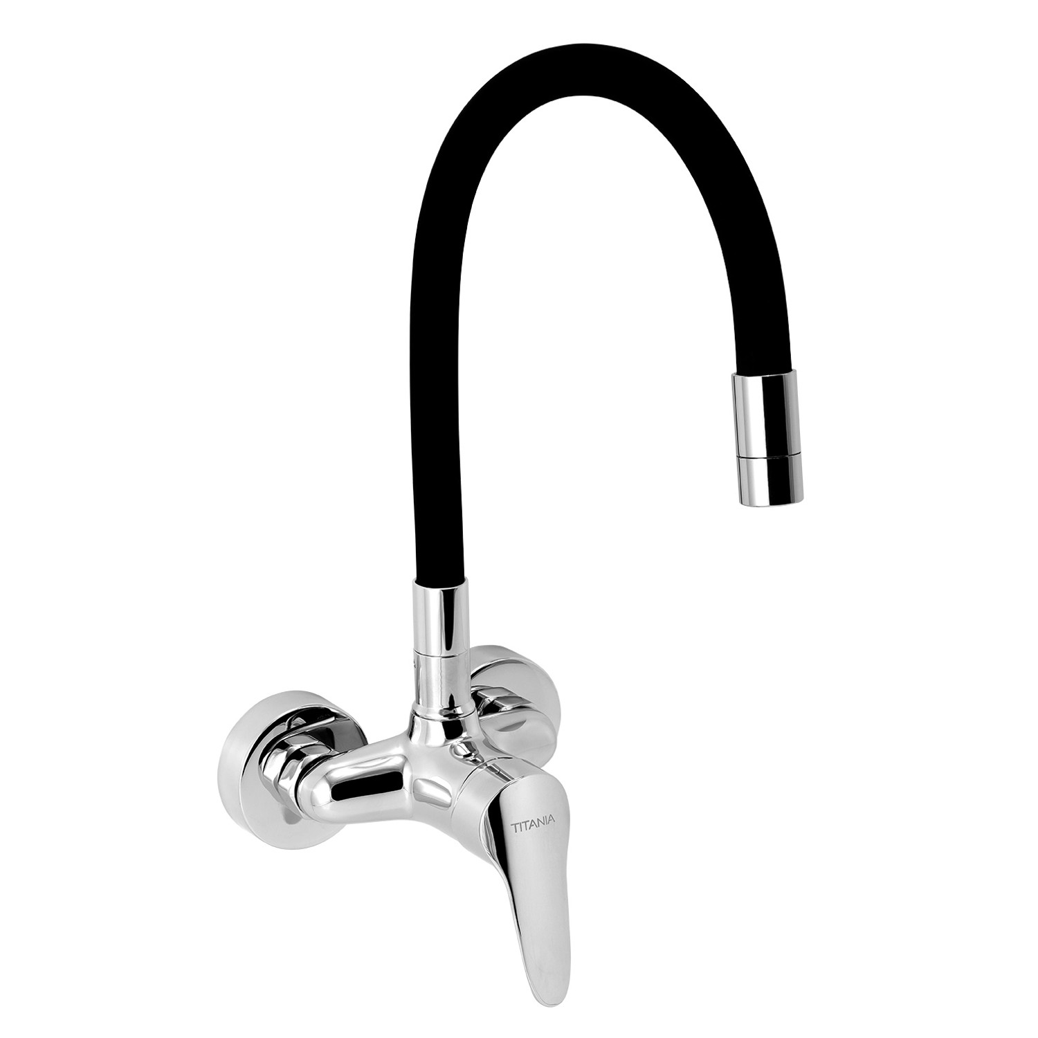Novaservis Titania Iris New dřezová baterie se silikonovým ramínkem 100 mm černá-chrom 94484,0c 94484.0C