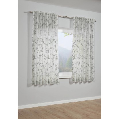 Bennetti Závěs se skrytými poutky, větve, stříbrnošedá, 175 x 140 cm