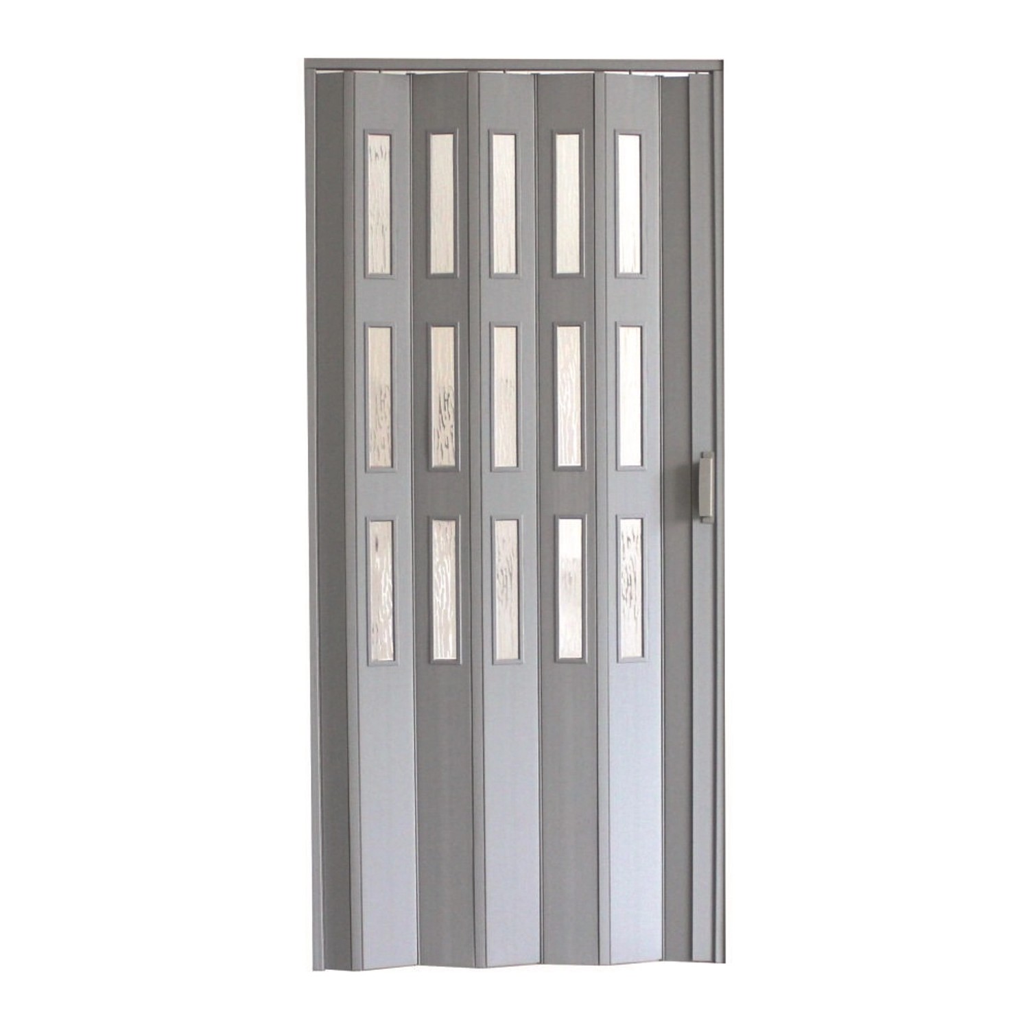 HOPA Plastové shrnovací dveře Dora prosklené šedé 74 x 200 cm