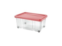 Tontarelli Úložný box s víkem PUZZLE transparentní/červený 43 l