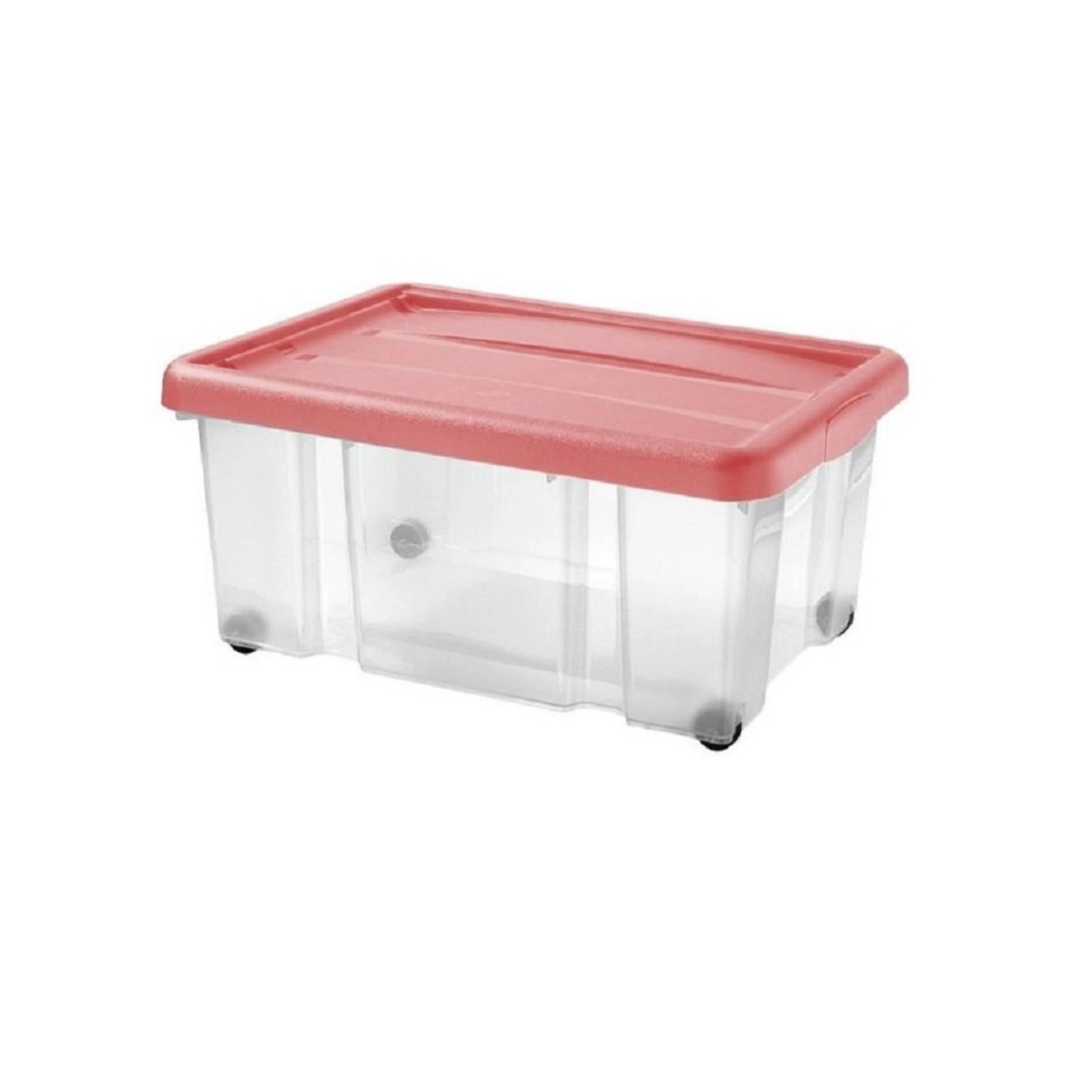 Tontarelli Úložný box s víkem PUZZLE transparentní/červený 43 l