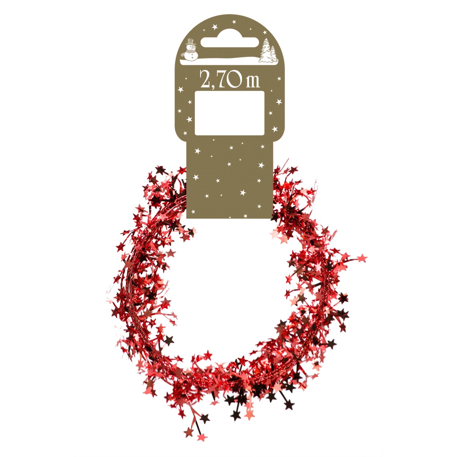 Girlanda s miniaturními hvězdami červená 270 cm