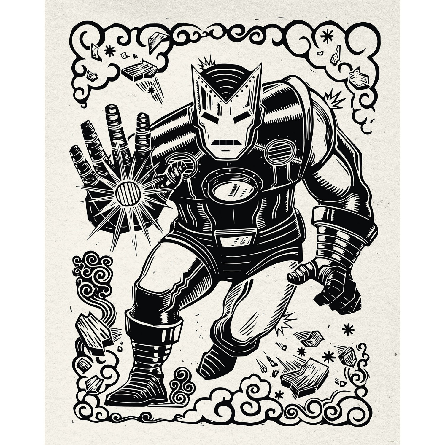 Komar Plakát Marvel Iron Man Lino-Cut 40 x 50 cm