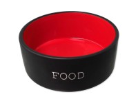 Dog Fantasy Keramická miska pro psy FOOD černo-červená pr. 13 x 5 cm, 400 ml