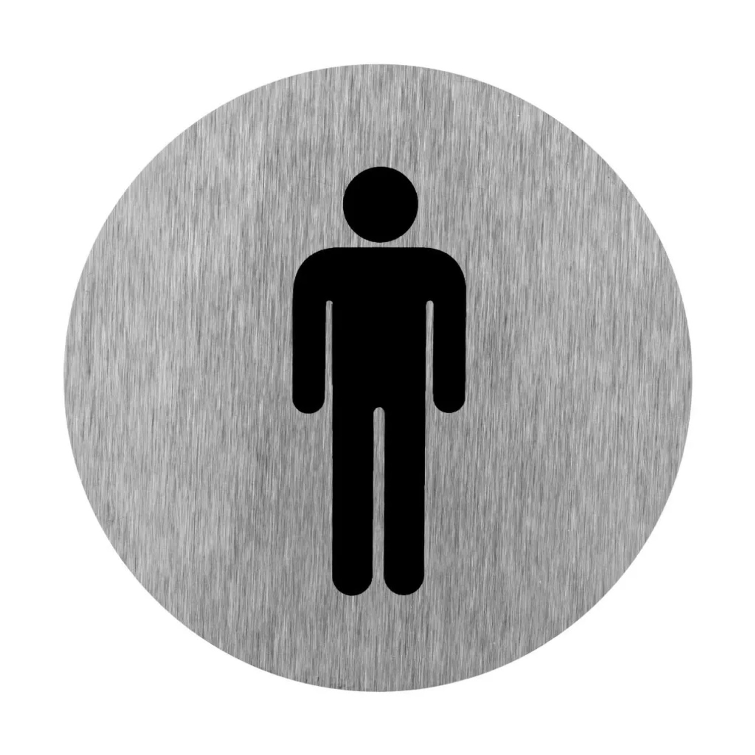 Walteco Označení dveří "WC muži" nerez samolepicí, pr. 75 mm