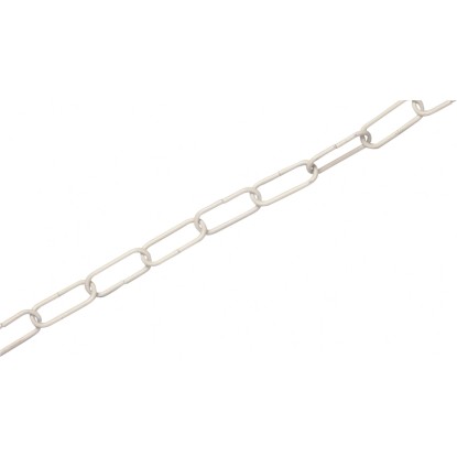 LUX-TOOLS Řetěz dlouhočlánkový kulatý pozinkovaná ocel, bílý, pr. 3 mm - metráž