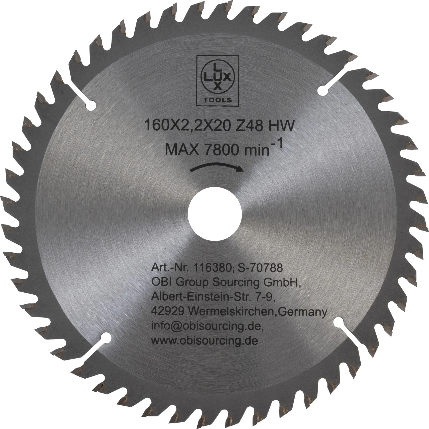 Levně LUX-TOOLS Pilový kotouč z tvrdokovu do dřeva, 48 zubů, pr. 160 x 20 mm
