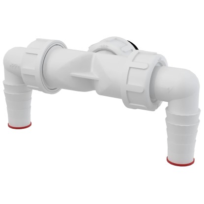 Alcadrain Dvojité kolínko G1"/17-23 se zpětnými klapkami