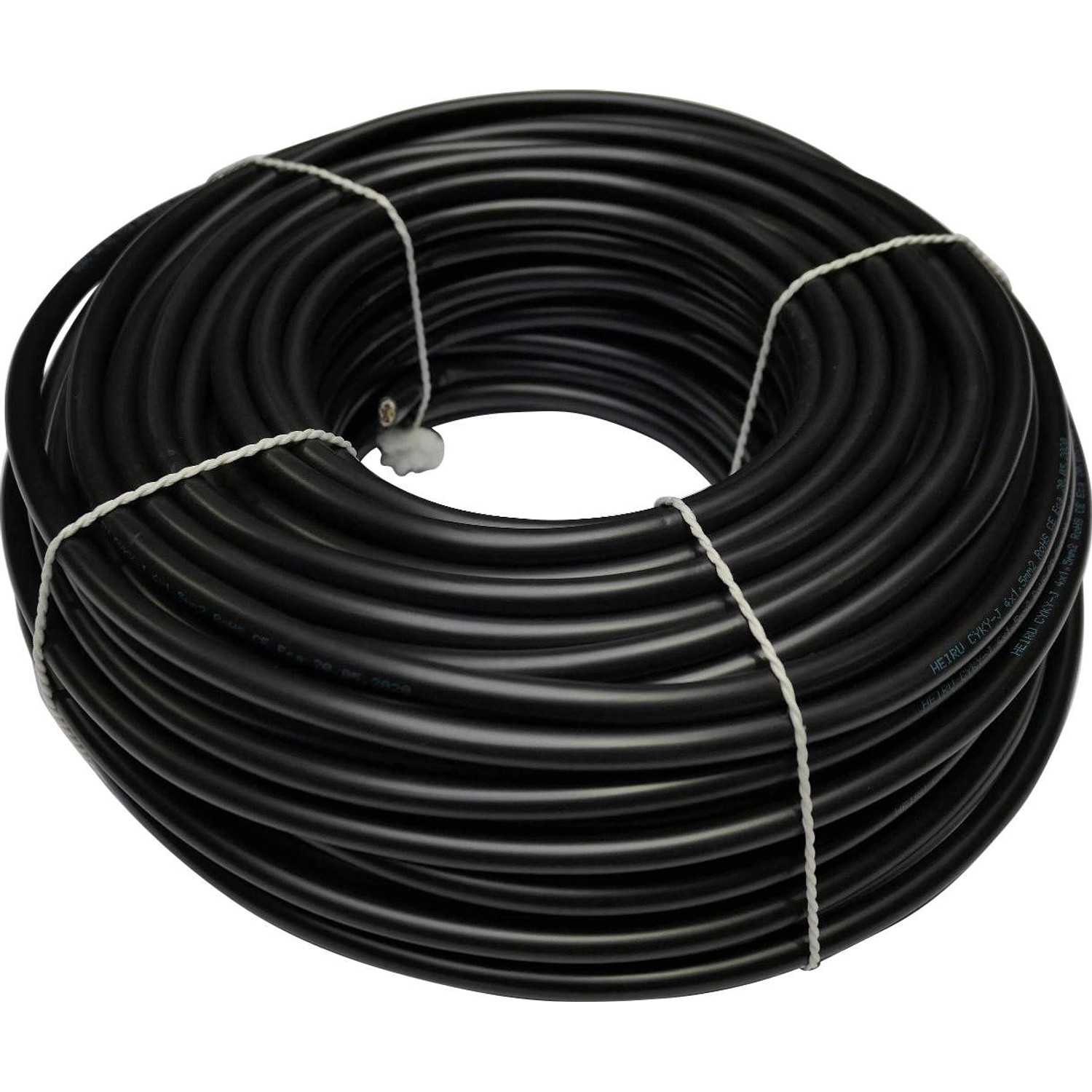 Silový kabel kulatý CYKY-J 4x1,5 mm, černá - metráž