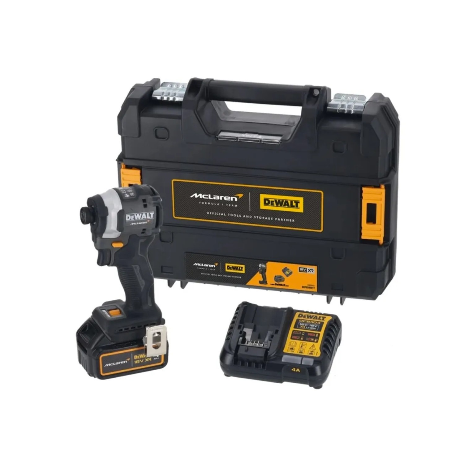DeWALT Aku rázový utahovák Mclaren 18V XR + 1 x 4,0 Ah + nabíječka + kufr