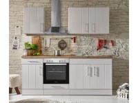 Respekta Kuchyně Anton modřín/dub 210 cm-trouba+skl.d./komínová digestoř