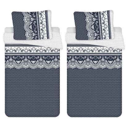 Jerry Fabrics Povlečení polybavlna Canzone Blue, 70x90 cm + 140x200 cm, 2+2 ks