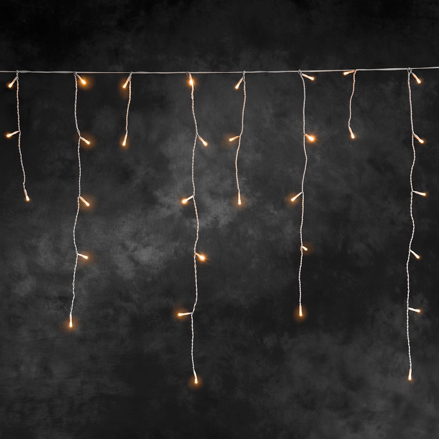 LED světelný závěs s efektem mrznoucího deště 336 jantarových LED pro vnitřní a