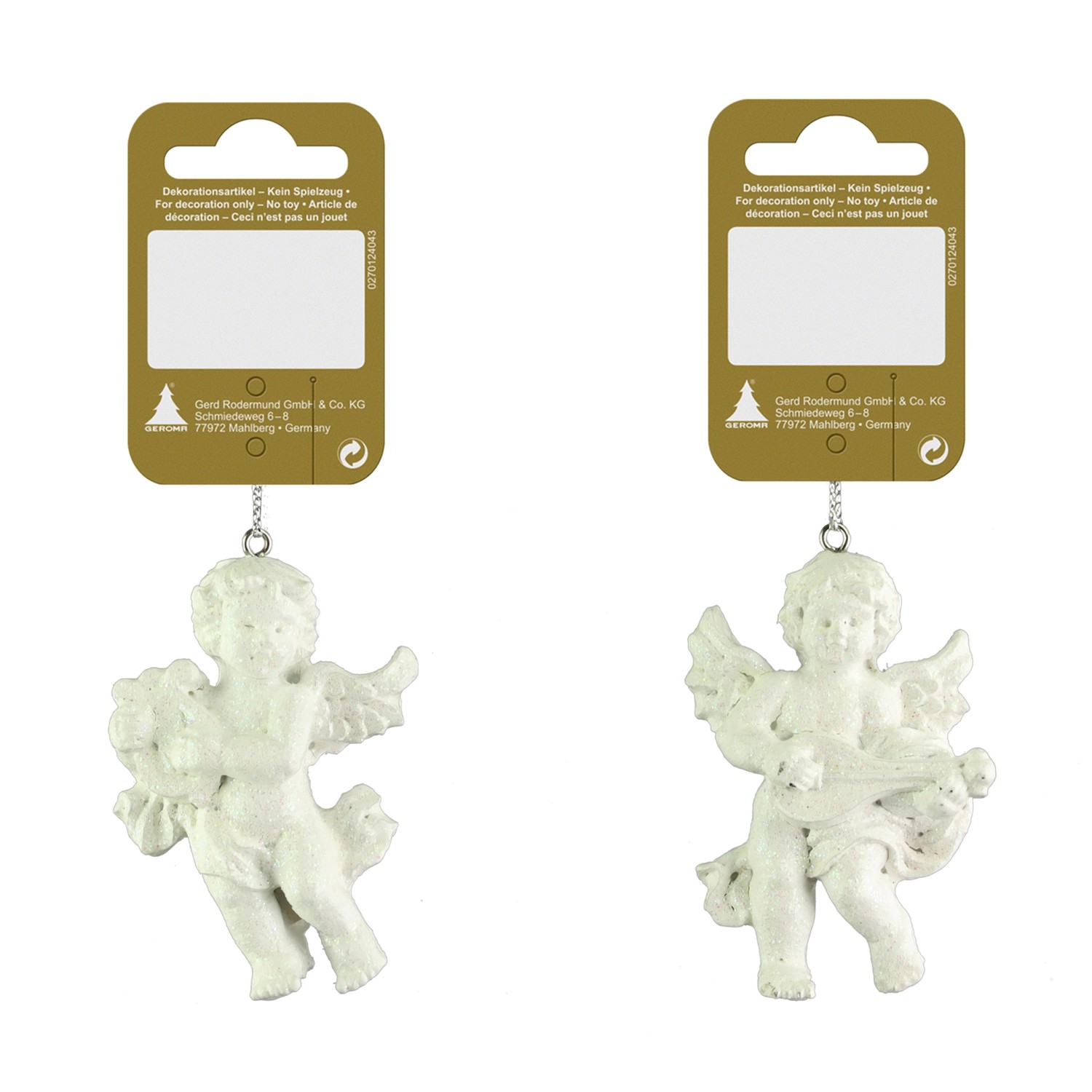 GEROMA Vánoční ozdoby andílci polyresin bílé různé druhy 5 x 7 cm, 1 ks