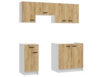 Deftrans Kuchyně Gold zlatý dub/bílá 180 cm