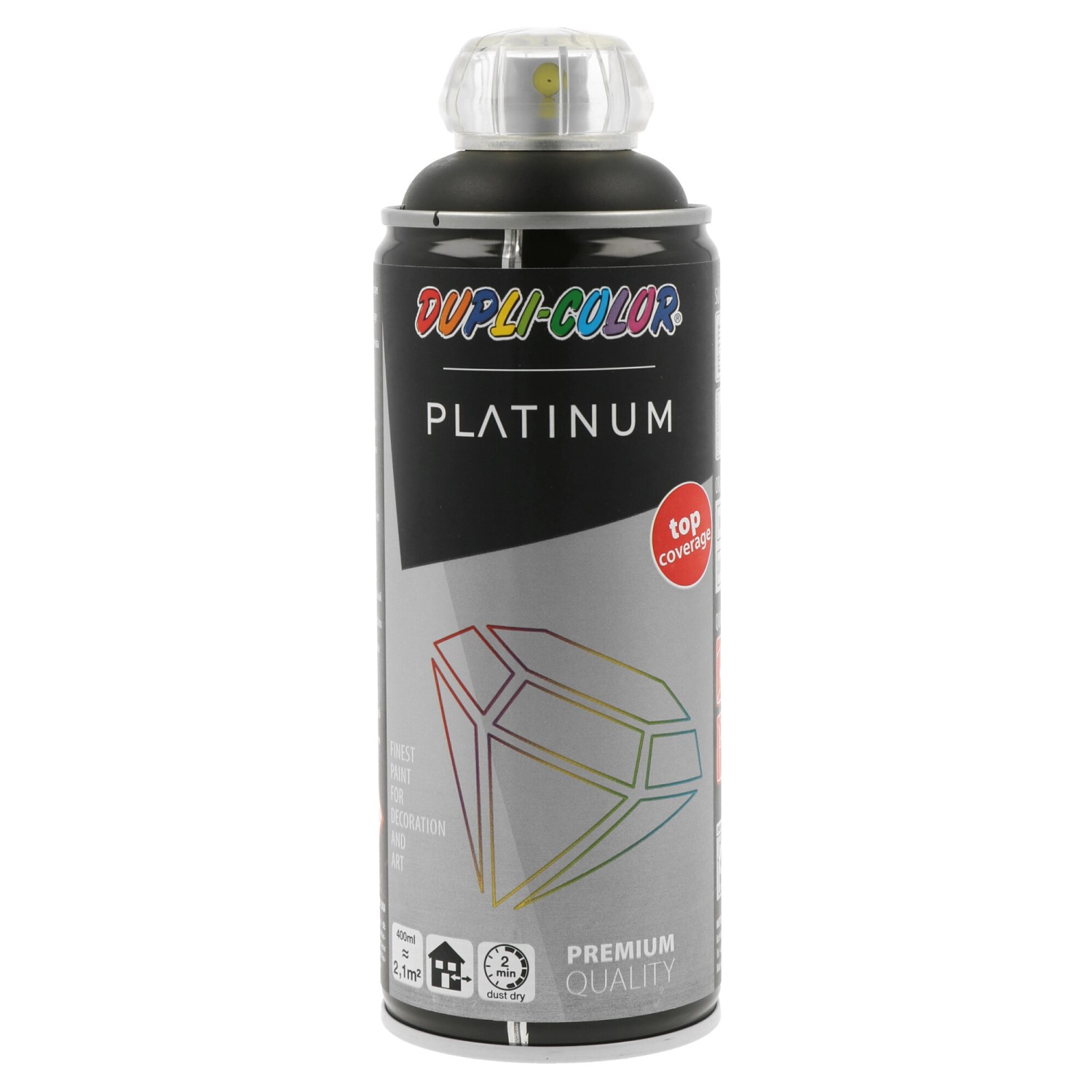 DUPLI-COLOR Lak ve spreji PLATINUM hedvábně matný, RAL 9005 černá, 400 ml